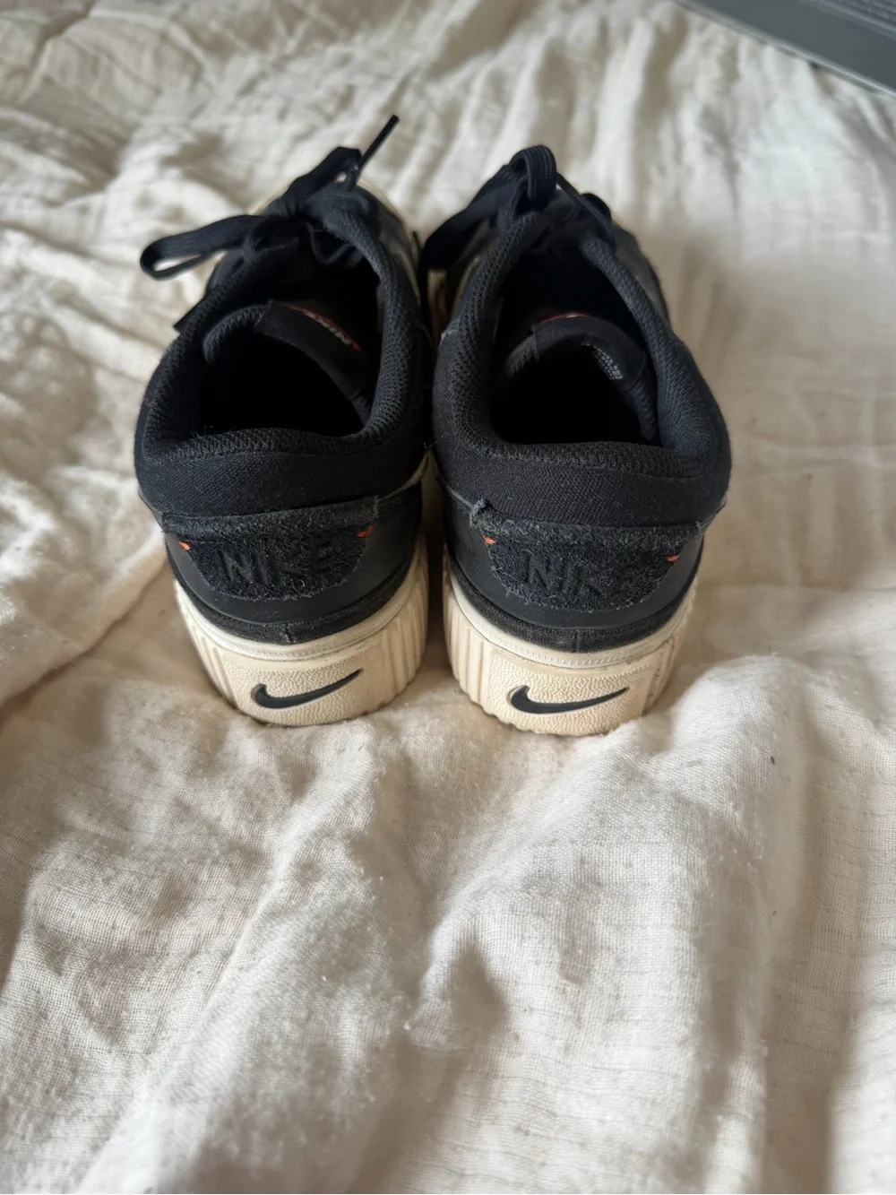 Nike Black and White Platform Lace-Up Sneakers